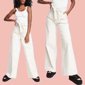 Premium Selected Femme jeans in a crisp cream white shade